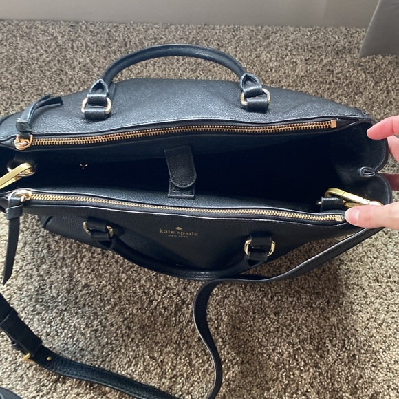KATE SPADE ♠️ LISE MULBERRY STREET BLACK LEATHER CROSSBODY - Picture 7 of 17